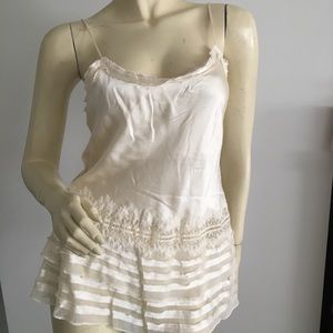 Poleci silk camisole tank top with lace